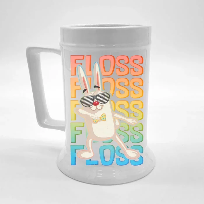 Flossing Easter Bunny Front & Back Beer Stein