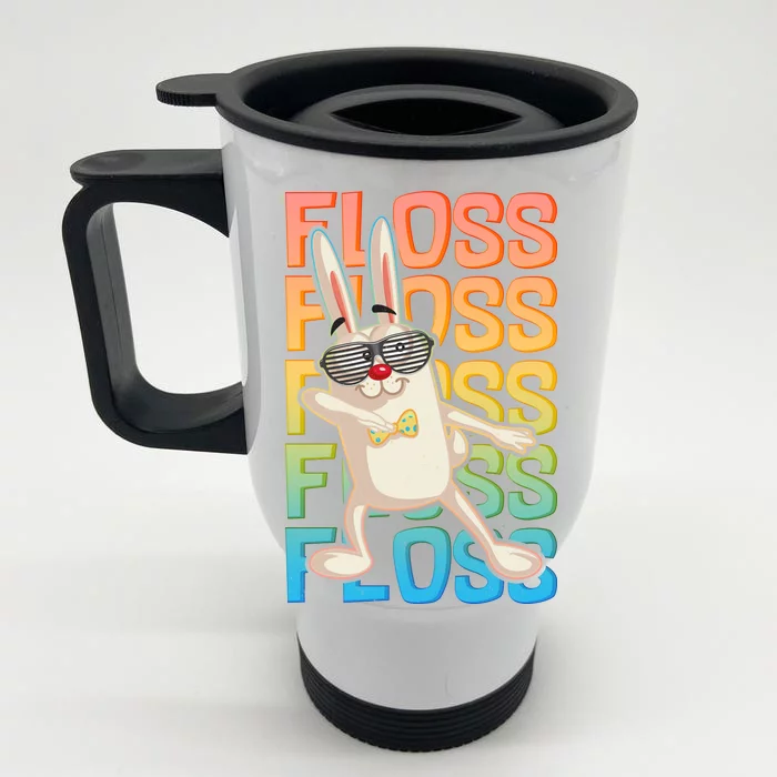 Flossing Easter Bunny Front & Back Stainless Steel Travel Mug