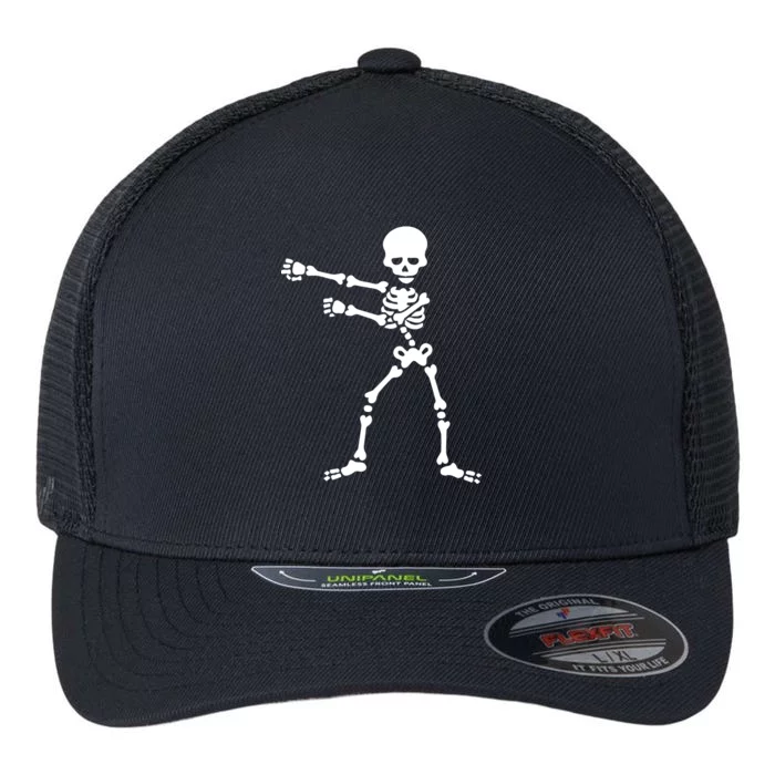 Flossing Skeleton Flexfit Unipanel Trucker Cap