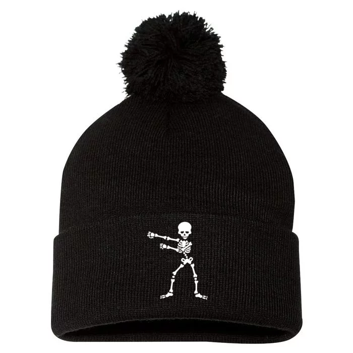 Flossing Skeleton Pom Pom 12in Knit Beanie