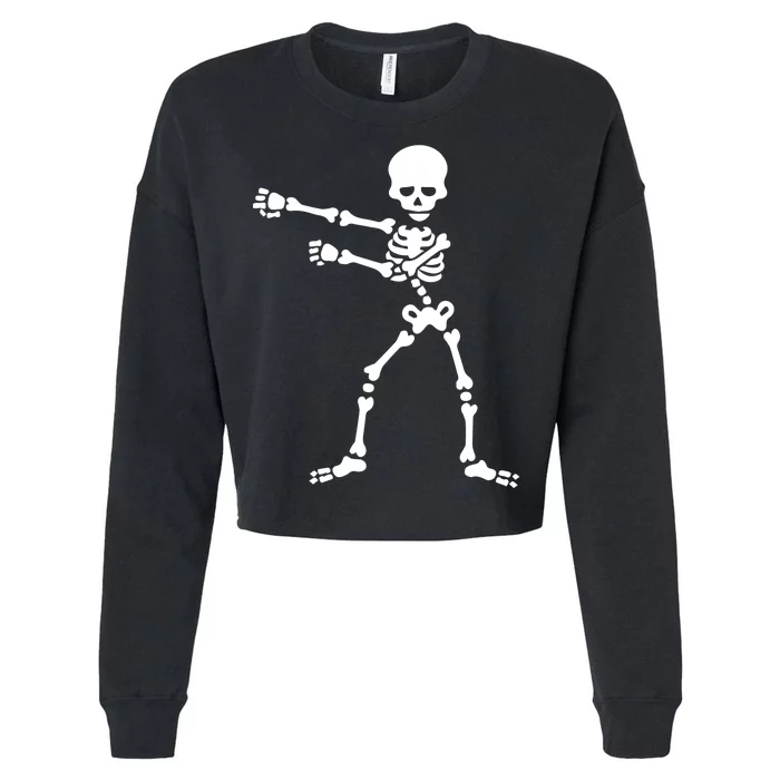 Flossing Skeleton Cropped Pullover Crew