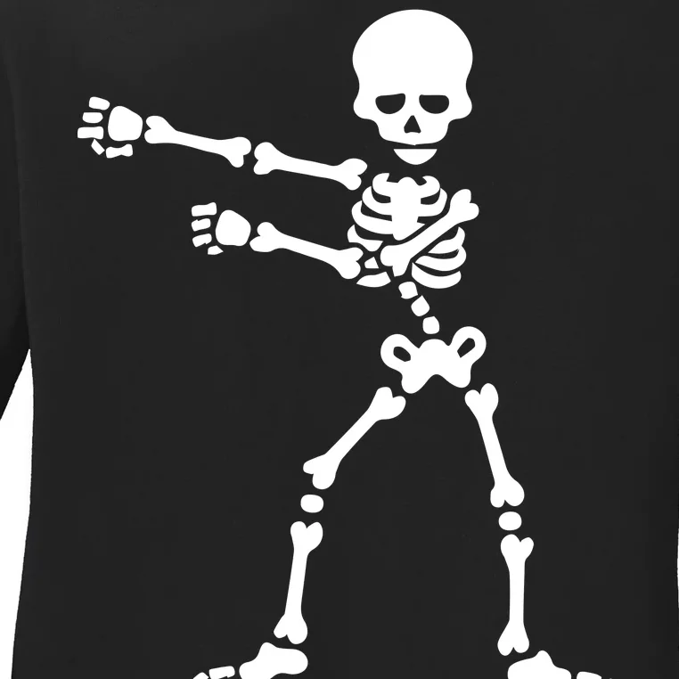 Flossing Skeleton Ladies Long Sleeve Shirt