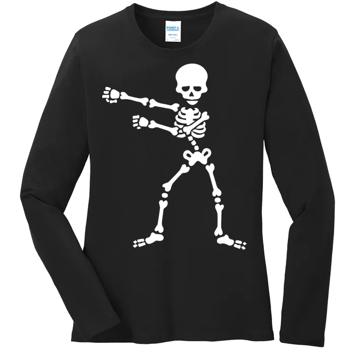 Flossing Skeleton Ladies Long Sleeve Shirt