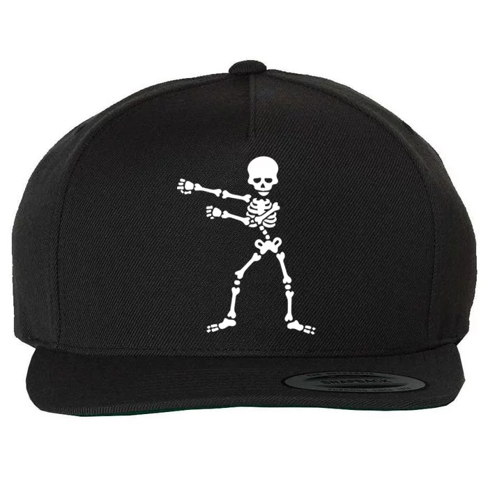 Flossing Skeleton Wool Snapback Cap