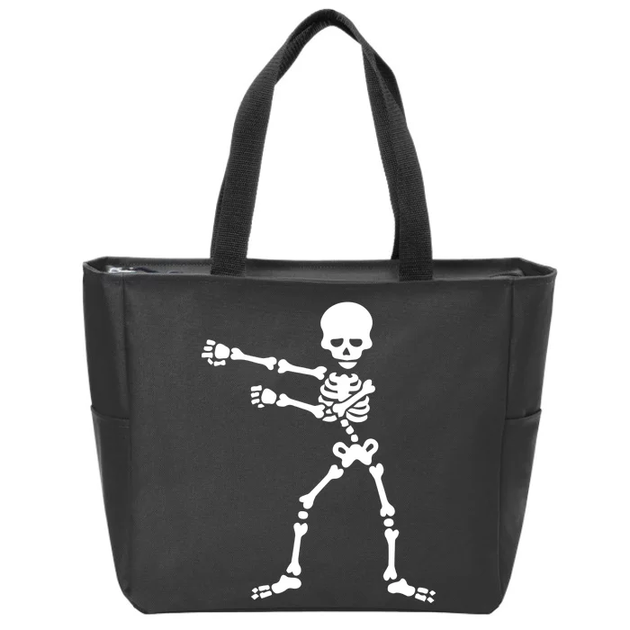 Flossing Skeleton Zip Tote Bag