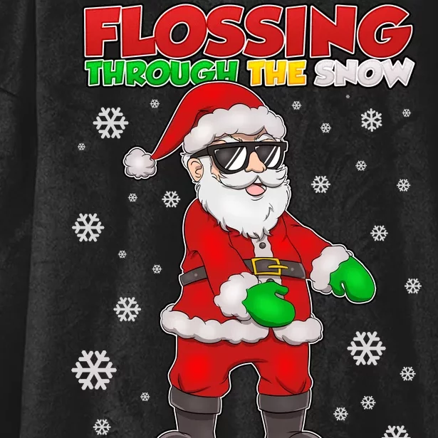 Flossing Through The Snow Santa Hooded Wearable Blanket