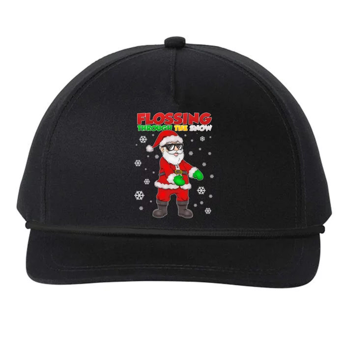 Flossing Through The Snow Santa Snapback Five-Panel Rope Hat