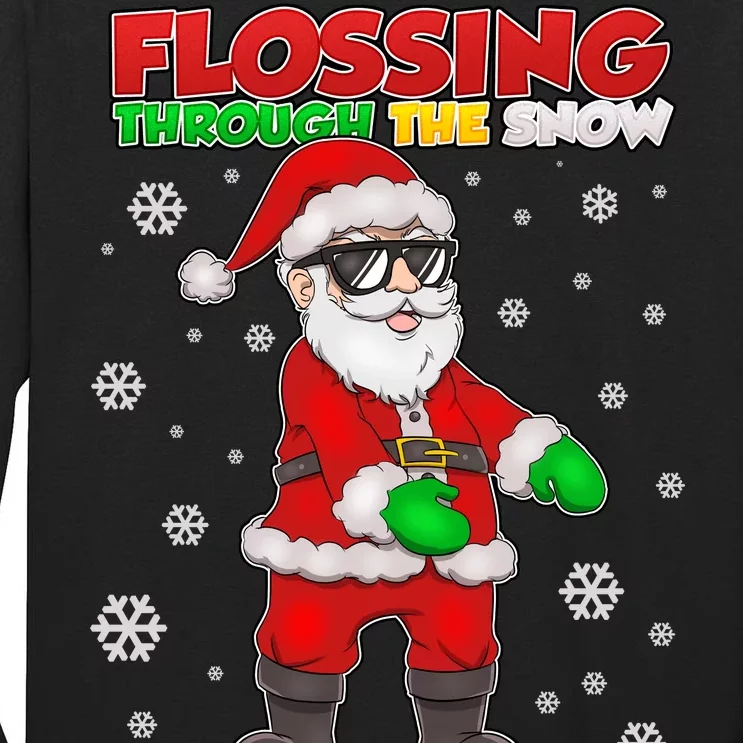 Flossing Through The Snow Santa Tall Long Sleeve T-Shirt