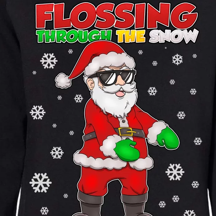 Flossing Through The Snow Santa Womens California Wash Sweatshirt