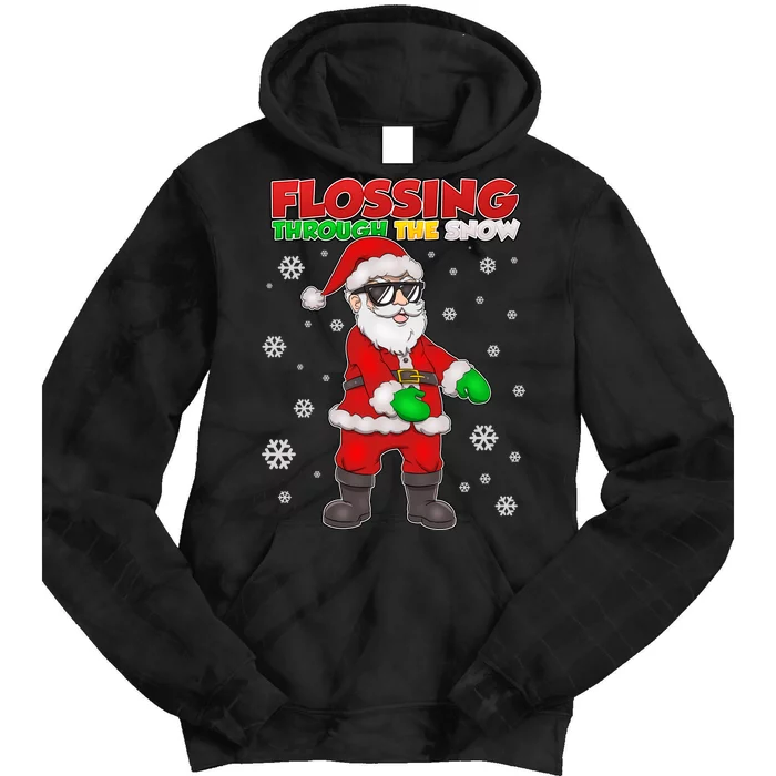 Flossing Through The Snow Santa Tie Dye Hoodie