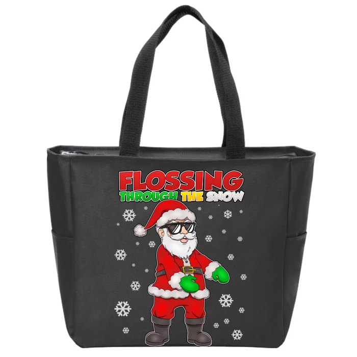 Flossing Through The Snow Santa Zip Tote Bag