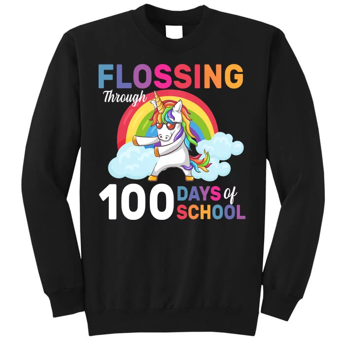 Flossing Unicorn Through 100 days Of School Sweatshirt