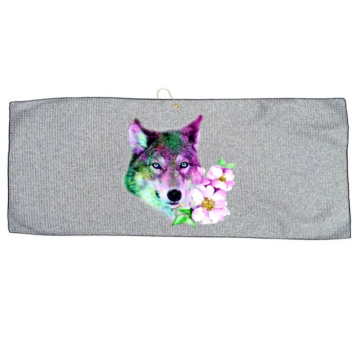 Flower Colorful Wilderness Wolf Large Microfiber Waffle Golf Towel