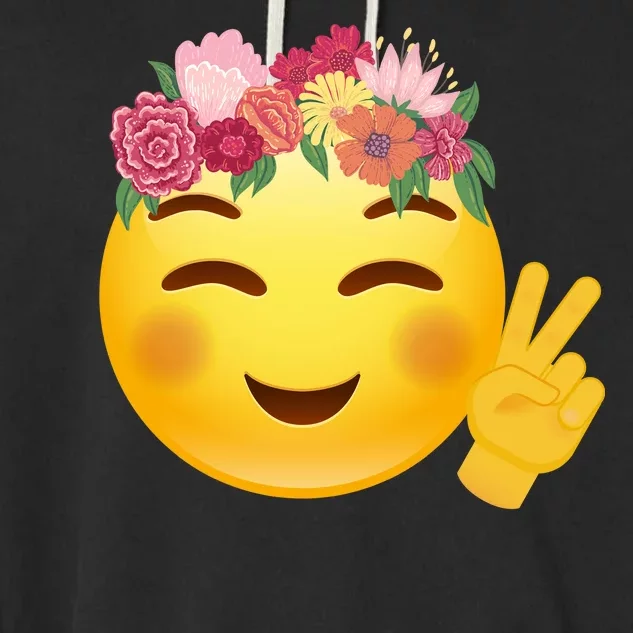 Flower Crown Emoji Garment-Dyed Fleece Hoodie