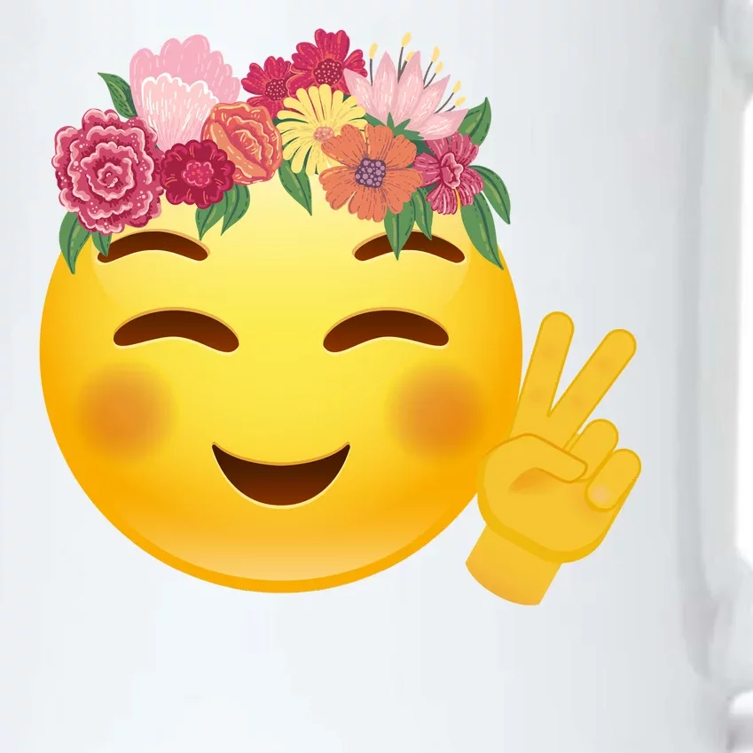 Flower Crown Emoji Black Color Changing Mug