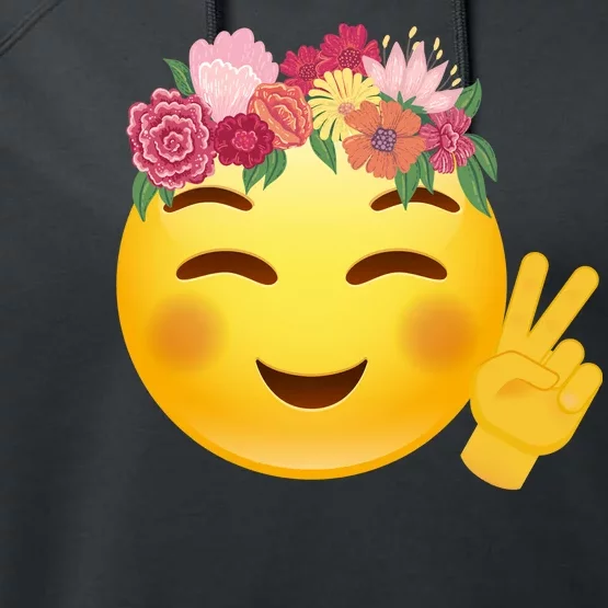 Flower Crown Emoji Performance Fleece Hoodie