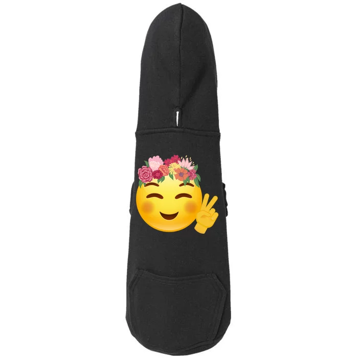 Flower Crown Emoji Doggie 3-End Fleece Hoodie