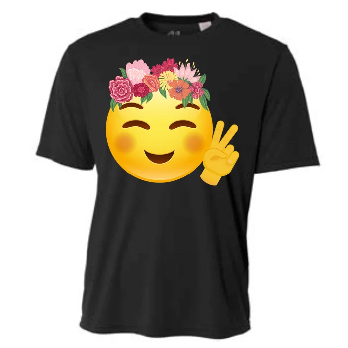 Flower Crown Emoji Cooling Performance Crew T-Shirt