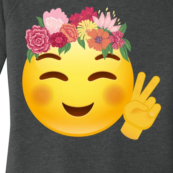 Flower Crown Emoji Women's Perfect Tri Tunic Long Sleeve Shirt