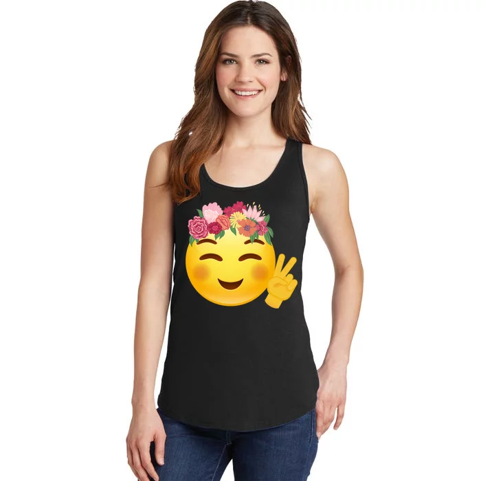 Flower Crown Emoji Ladies Essential Tank