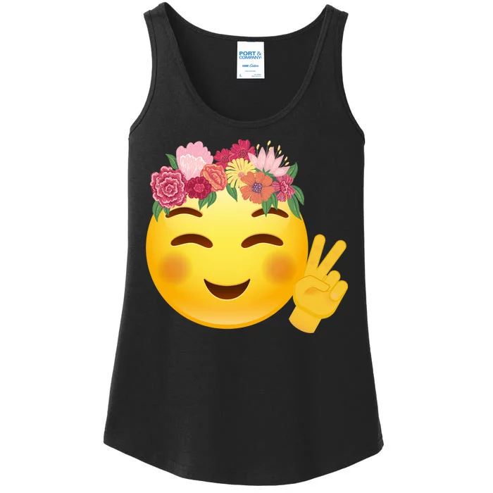 Flower Crown Emoji Ladies Essential Tank