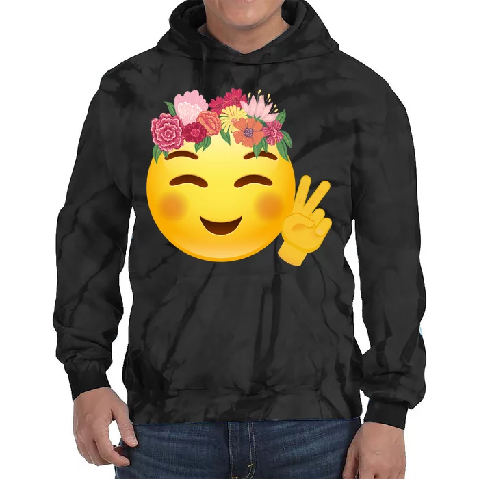 Flower Crown Emoji Tie Dye Hoodie