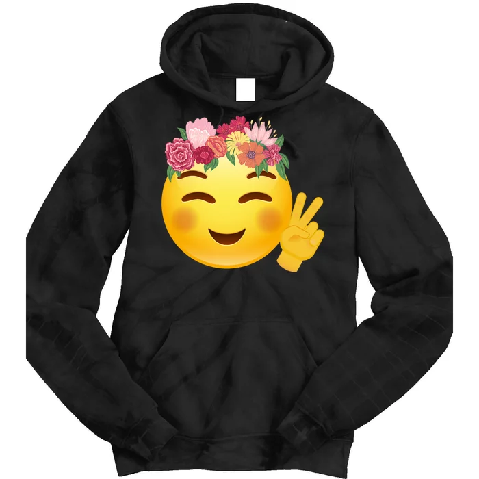 Flower Crown Emoji Tie Dye Hoodie