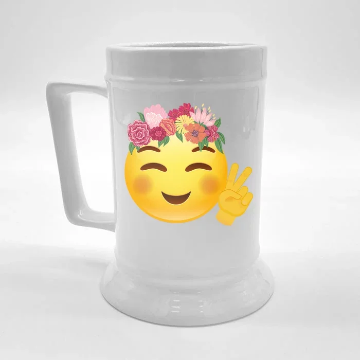 Flower Crown Emoji Front & Back Beer Stein