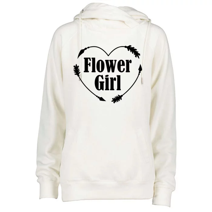 Flower Girl Heart Womens Funnel Neck Pullover Hood