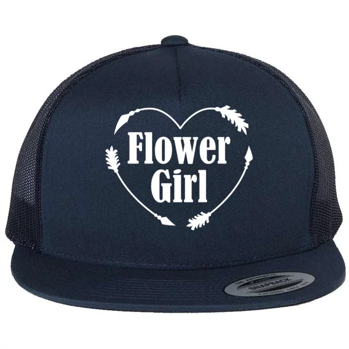 Flower Girl Heart Flat Bill Trucker Hat