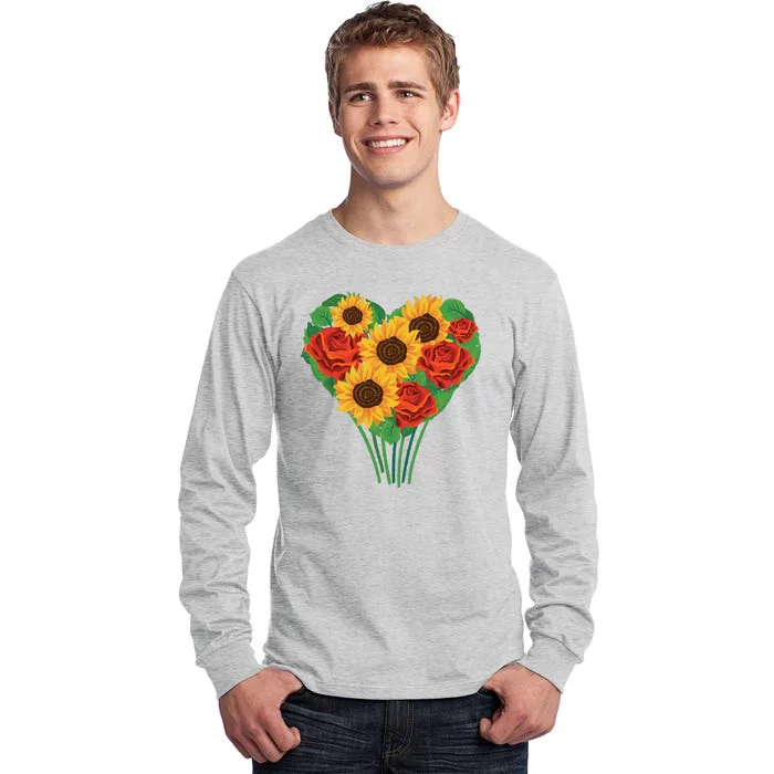 Flower Heart Bouquet Tall Long Sleeve T-Shirt