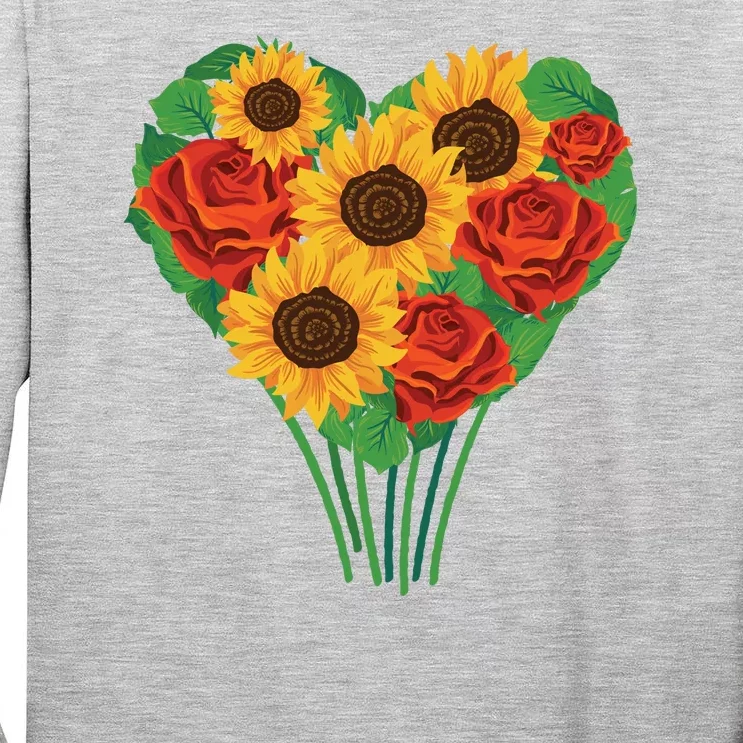 Flower Heart Bouquet Tall Long Sleeve T-Shirt