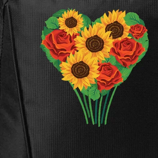 Flower Heart Bouquet City Backpack