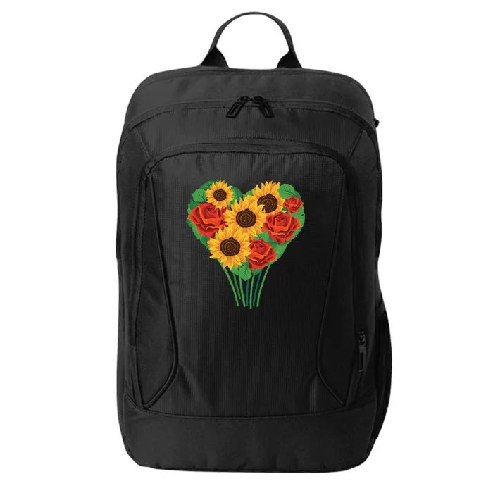 Flower Heart Bouquet City Backpack