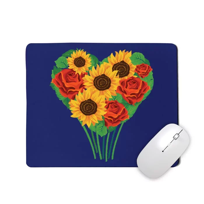 Flower Heart Bouquet Mousepad