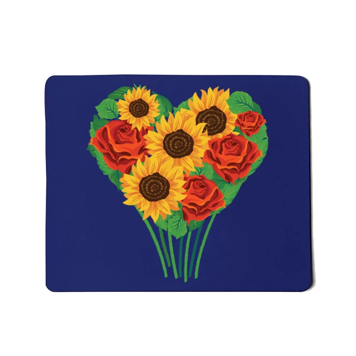 Flower Heart Bouquet Mousepad