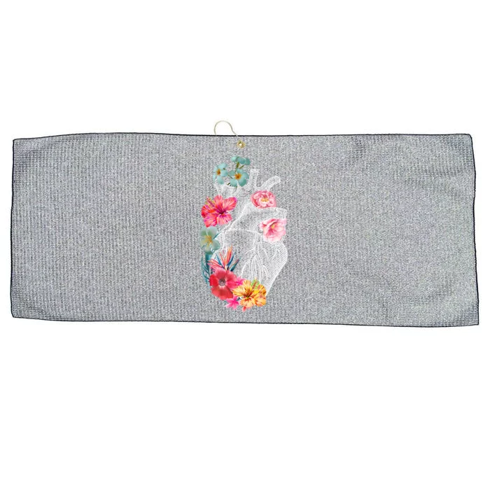 Flower Heart Floral Large Microfiber Waffle Golf Towel