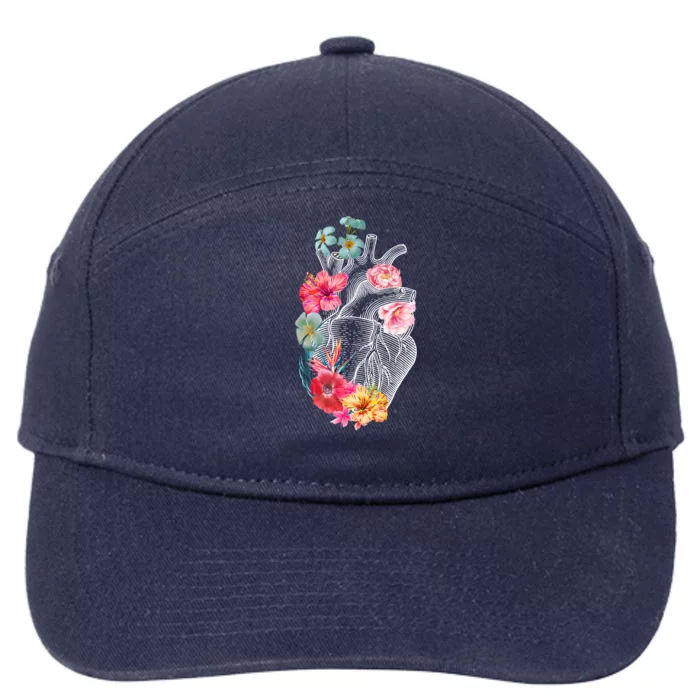 Flower Heart Floral 7-Panel Snapback Hat