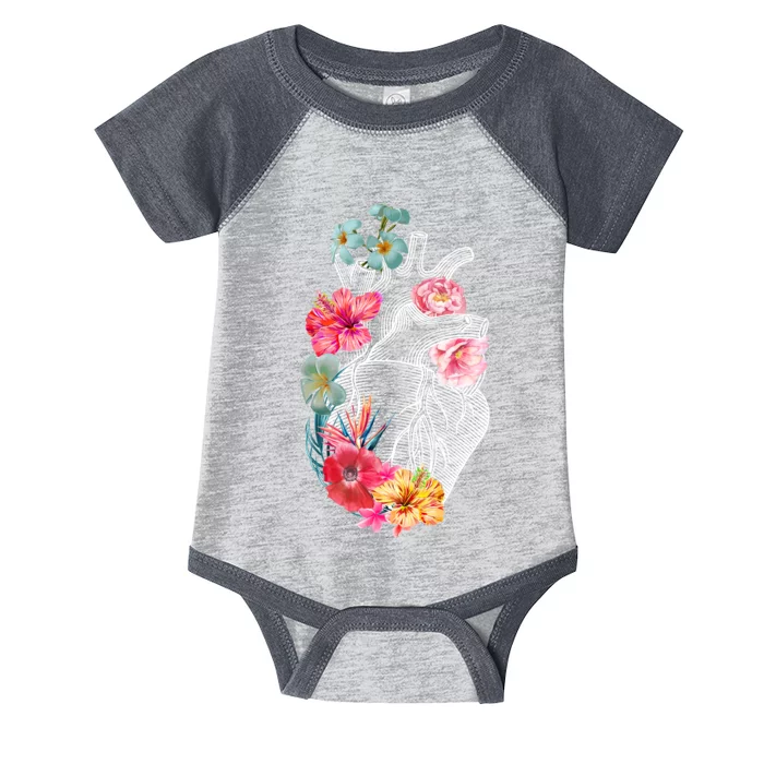 Flower Heart Floral Infant Baby Jersey Bodysuit