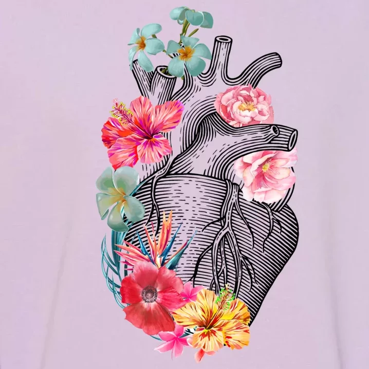 Flower Heart Floral Garment-Dyed Sweatshirt