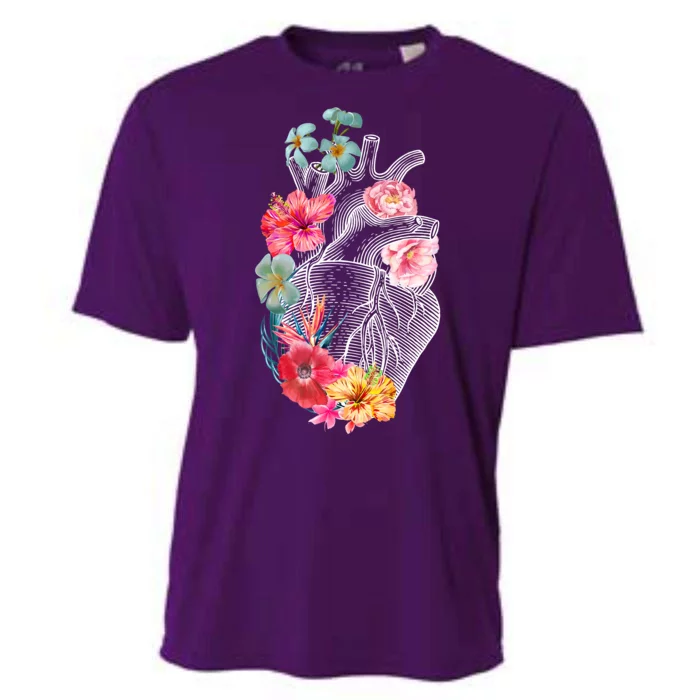 Flower Heart Floral Cooling Performance Crew T-Shirt