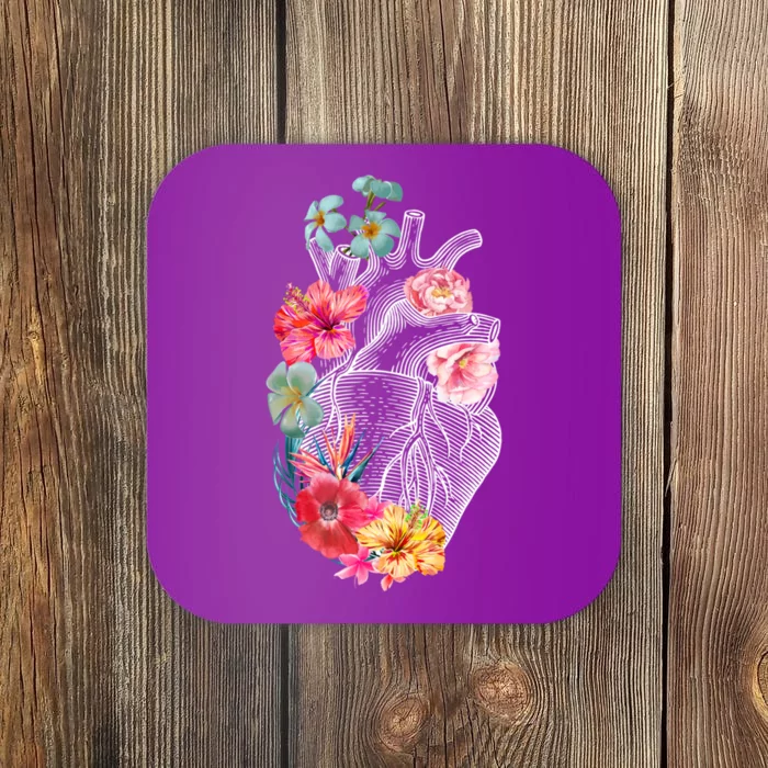 Flower Heart Floral Coaster