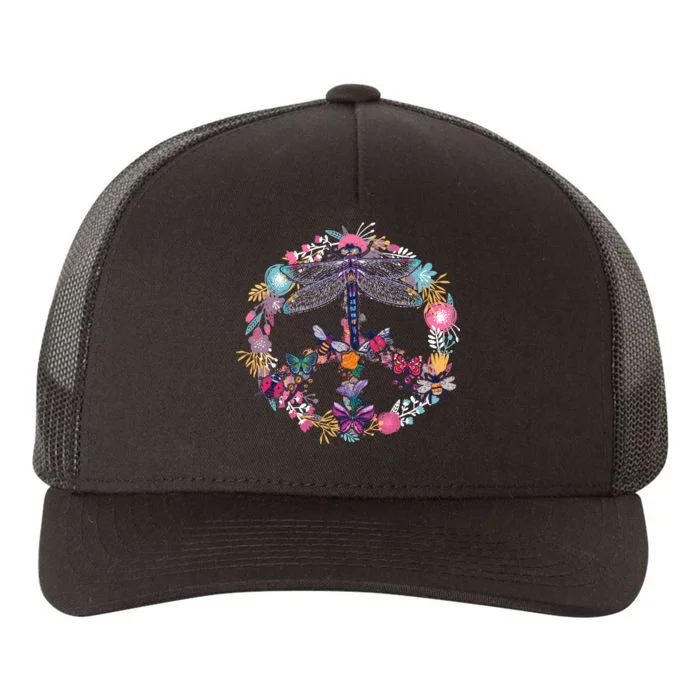 Flower Peace Bugs Yupoong Adult 5-Panel Trucker Hat