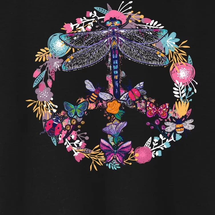 Flower Peace Bugs Women's Crop Top Tee