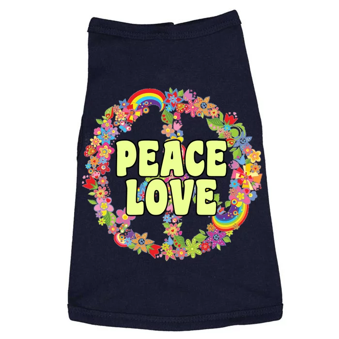 Flower Peace Love Sign Doggie Tank