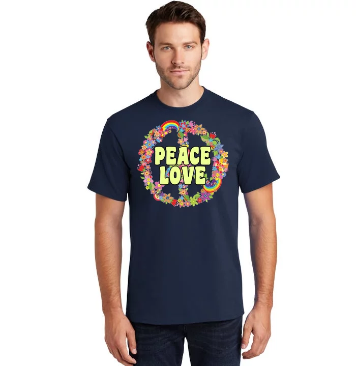 Flower Peace Love Sign Tall T-Shirt