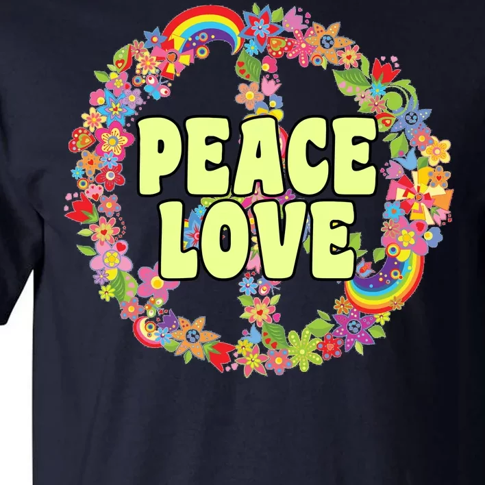 Flower Peace Love Sign Tall T-Shirt