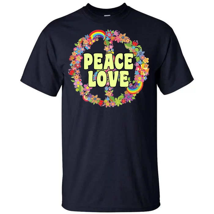 Flower Peace Love Sign Tall T-Shirt