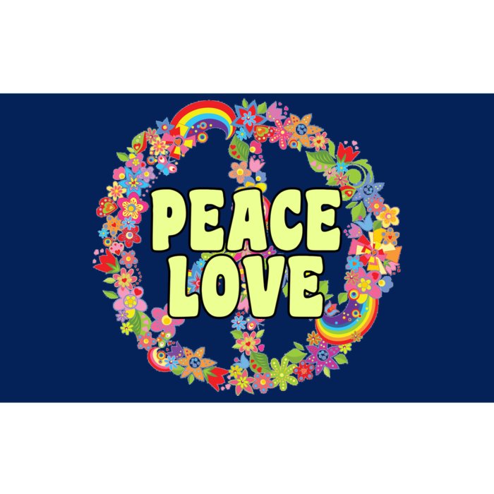 Flower Peace Love Sign Bumper Sticker