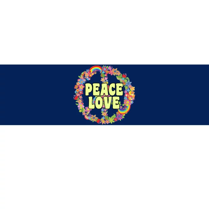 Flower Peace Love Sign Bumper Sticker